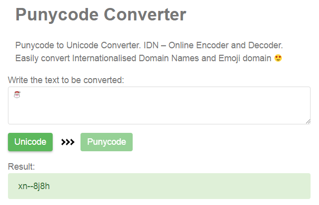 Converter um emoji para punycode